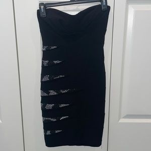 Black bodycon dress with sequins - homecoming or prom - size small
